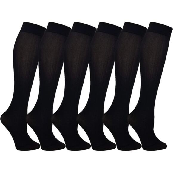 Queen Size Trouser Socks for Women, 6 Pairs Plus Stretchy Opaque - Picture 1 of 6